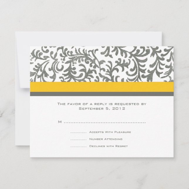 Mariage jaune et gris RSVP (Devant)