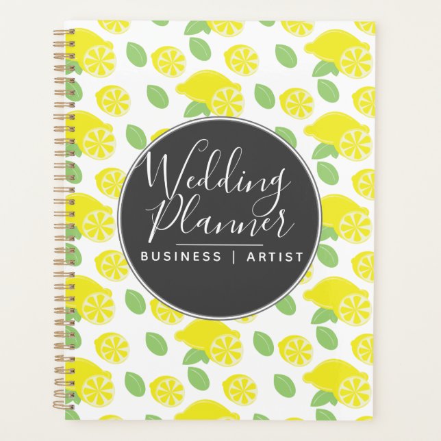 Mariage Jaune Motif Citron Moderne (Devant)