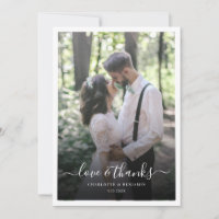 Mariage Jour Photo Carte de remerciements Script m