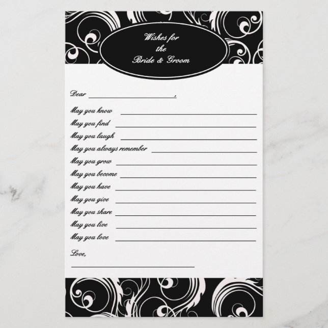 Mariage Keepsaké - Voeux Pour Mariée & Salle (Devant)