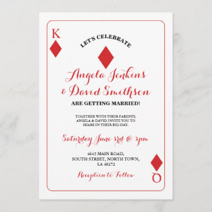 Mariage King Queen Diamond Carte de jeu Ace Invita