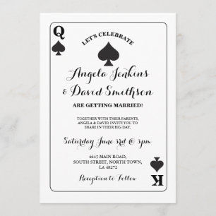 Mariage King Queen Spade Invitation de la carte de