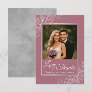 Mariage Lacy Silver Dusty Rose Pink Love & Merci