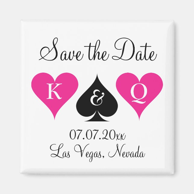 Mariage Las vegas enregistrer la date aimant avec  (Devant)