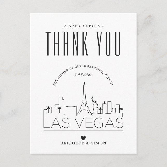 Mariage Las Vegas | Merci de venir ! Carte postale (Devant)