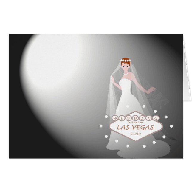 Mariage Las Vegas "Spotlight on the Bride"Carte (Devant horizontal)