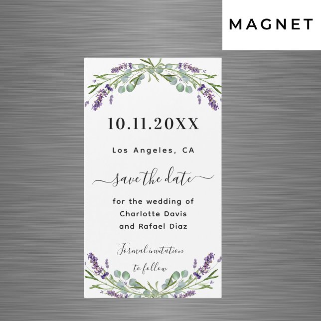 Mariage Lavender eucalyptus Enregistrer l'aimant D (Créateur téléchargé)