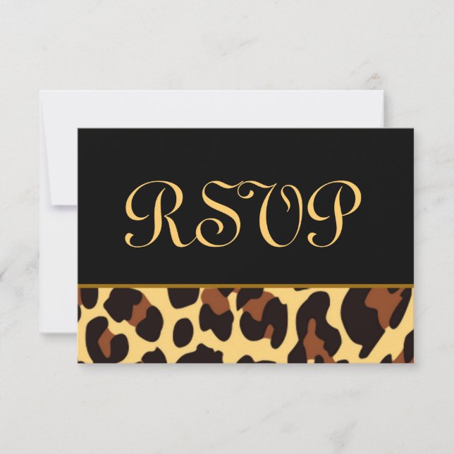 Mariage Léopard or et noir RSVP (Devant)