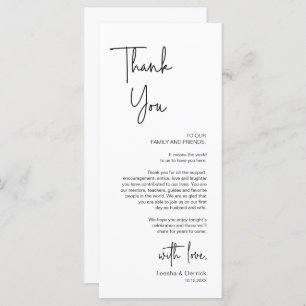 Mariage Lieu Cadre Dîner Carte de remerciements