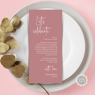 Mariage Lieu Cadre Dîner Fête Carte de remerciemen