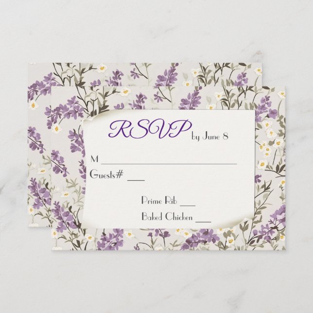 Mariage Lilacs RSVP (Devant / Derrière)
