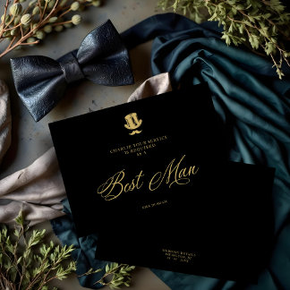 Mariage Luxueux Minimaliste Meilleur Homme Doré