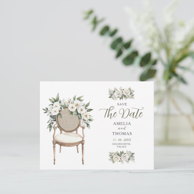 Mariage Luxuriant de Verdure Enregistrez la Date (Debout devant)
