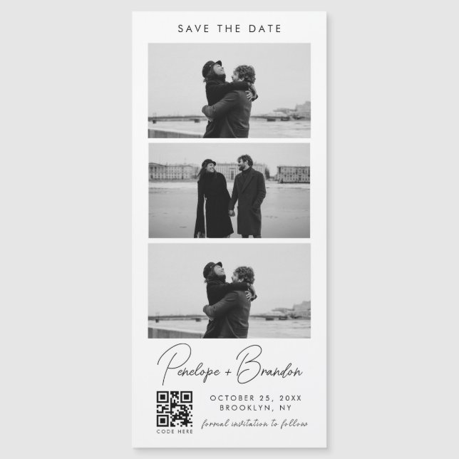 Mariage magnétique du code QR Script Photo Strip (Devant)