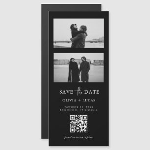 Mariage magnétique noir QR Code Bande photo