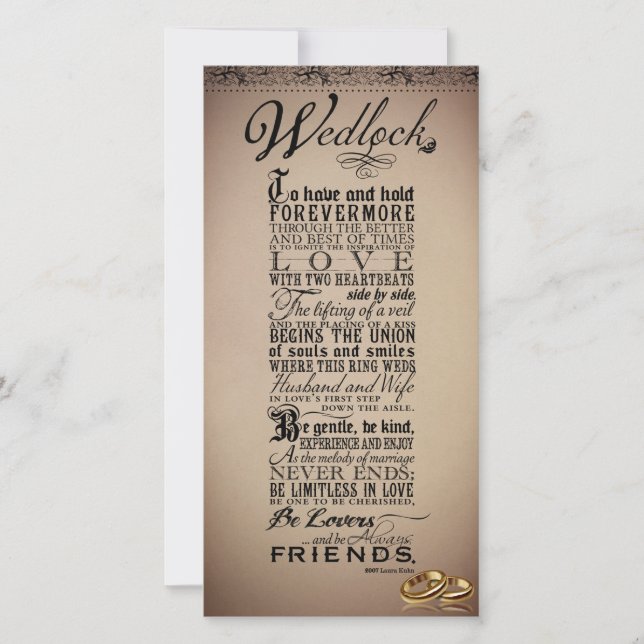 Mariage mariage Mariage Poème original (Devant)