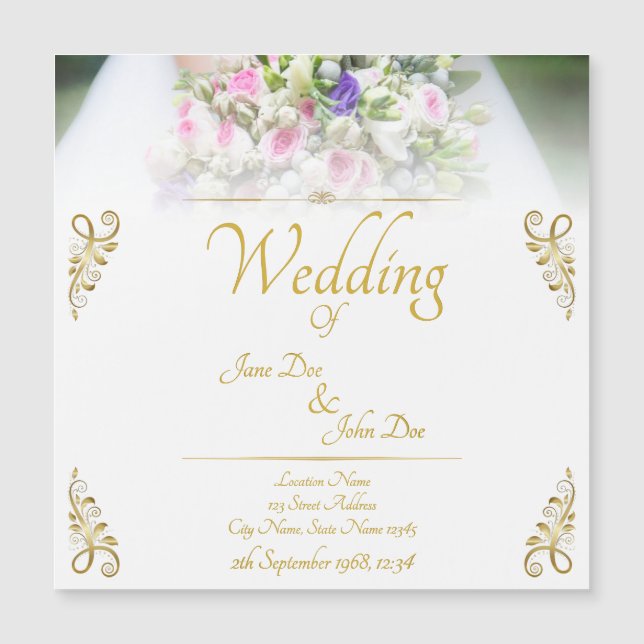 Mariage - mariée avec bouquet mariage coloré (Devant)