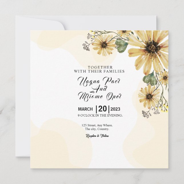 Mariage Meilleur Carré Conception de la carte d'in (Devant)