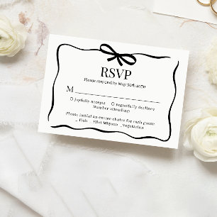 Mariage Menu Choix Rsvp Nœud Papillon Noir Fantais