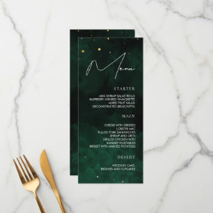 Mariage Menu Dark Green Magic Gold