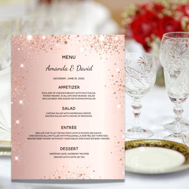 Mariage Menu rose or (Créateur téléchargé)