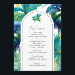 Mariage Menus Tropical Rooster Mariage<br><div class="desc">Ces menus de mariage élégants comprennent un palmier d'aquarelle et des plantes tropicales. Utilisez les champs modèles pour entrer votre dîner ou repas de cours de nourriture. Un choix botanique unique pour les mariages sur l'île et à destination, votre dîner de répétition ou votre fiançailles. L'aquarelle originale de Victoria Grigaliunas...</div>