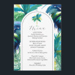 Mariage Menus Tropical Rooster Mariage<br><div class="desc">Ces menus de mariage élégants comprennent un palmier d'aquarelle et des plantes tropicales. Utilisez les champs modèles pour entrer votre dîner ou repas de cours de nourriture. Un choix botanique unique pour les mariages sur l'île et à destination, votre dîner de répétition ou votre fiançailles. L'aquarelle originale de Victoria Grigaliunas...</div>