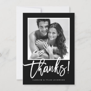 MARIAGE MERCI calligraphie simple noir blanc