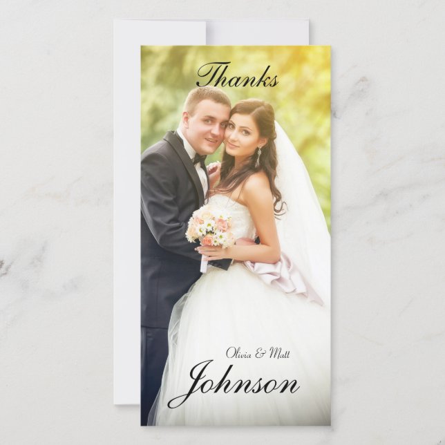 Mariage Merci Carte photo (Devant)