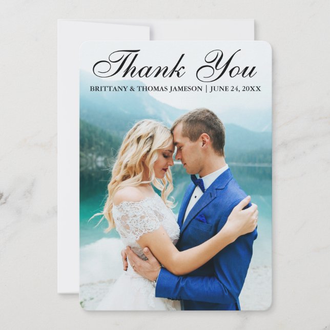 Mariage Merci Carte photo moderne BTR (Devant)