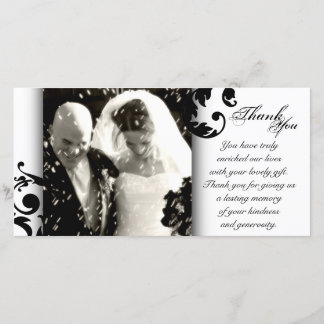 Mariage Merci Carte photo - Noir et Blanc