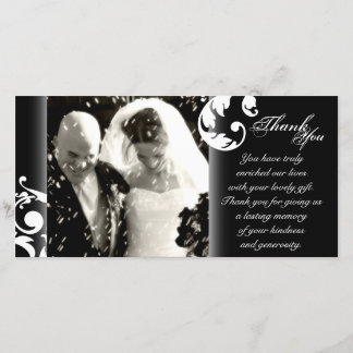 Mariage Merci Carte photo - Noir et Blanc