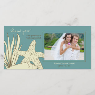 Mariage Merci Carte photo - Plage Thème