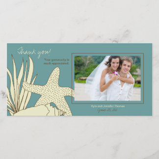 Mariage Merci Carte photo - Plage Thème