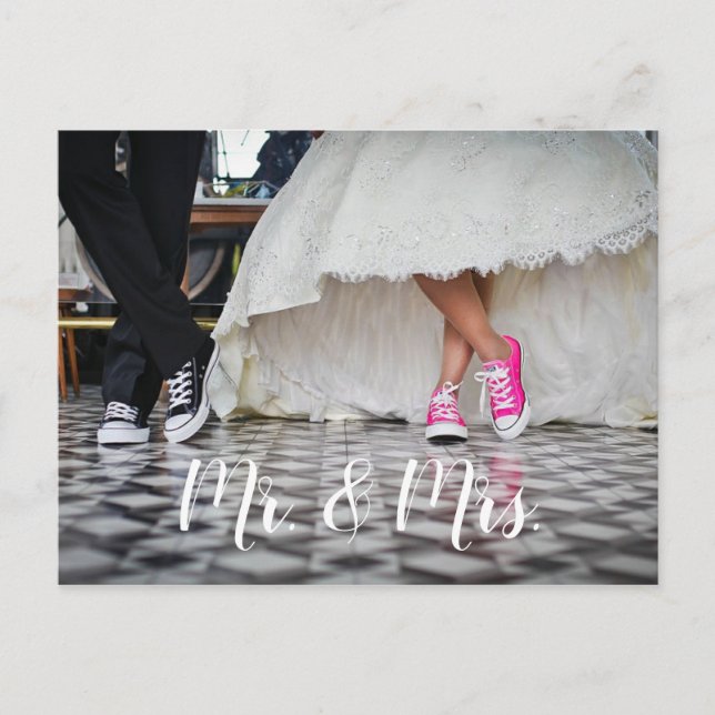 Mariage merci carte postale, M. et Mme. (Devant)