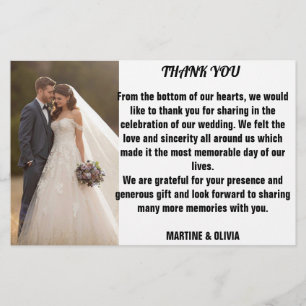 Mariage Merci Cartes avec message