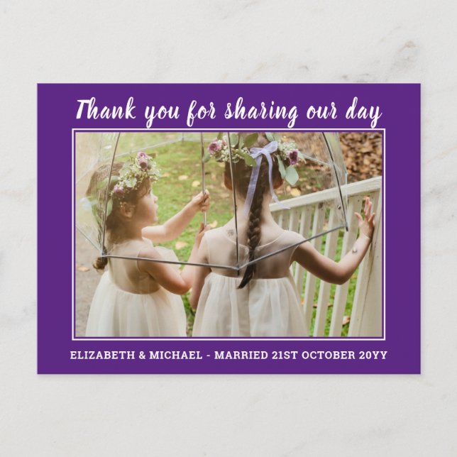 Mariage Merci Cartes Avec Photo Virtual Digital (Devant)