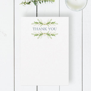 Mariage Merci Cartes Élégante Verdure