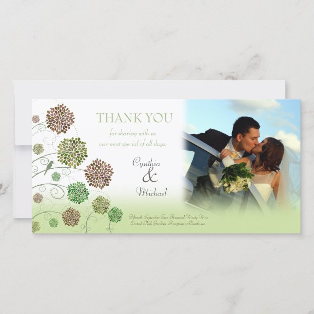 Mariage Merci Dahlia Garden Carte photo (Devant)
