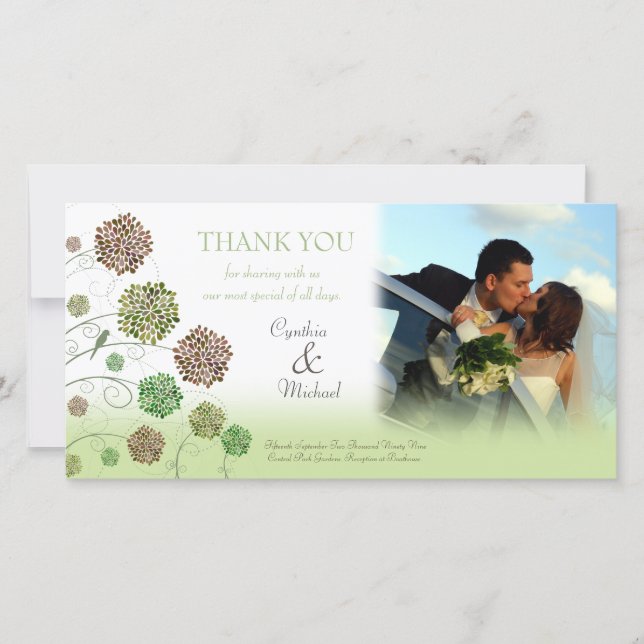 Mariage Merci Dahlia Garden Carte photo (Devant)