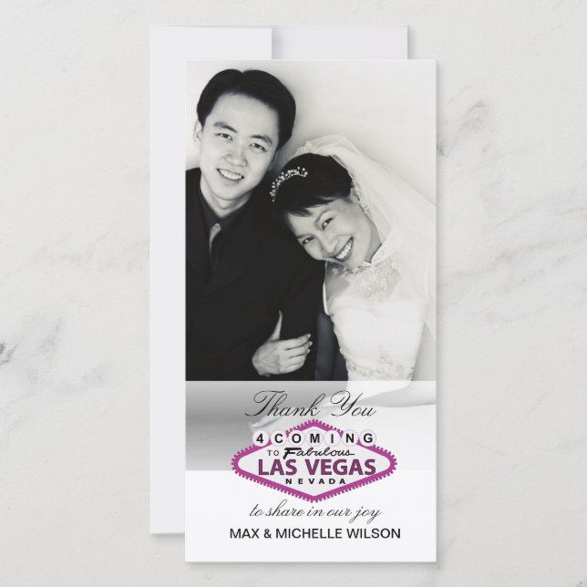 Mariage Merci de Las Vegas Carte photo (rose) (Devant)