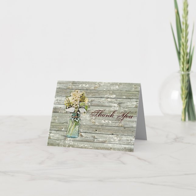 mariage merci jar floral rustique de campagne (Devant)