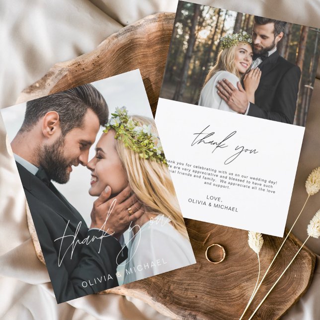 Mariage Merci manuscrit 2 Photos (Créateur téléchargé)