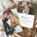 Mariage Merci manuscrit 2 Photos<br><div class="desc">Cartes de remerciements manuscrites mariages qui ont une photo à l'avant et à l'arrière. Les cartes de remerciement Automne, Automne, Printemps Été, Hiver Les cartes de remerciement contiennent une typographie de script moderne blanc et noir lettré à la main, qui sont élégantes, simples et modernes à utiliser après que vous...</div>