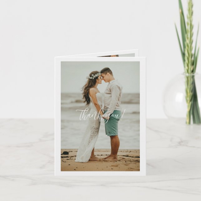 Mariage Merci manuscrit 3 photos (Devant)