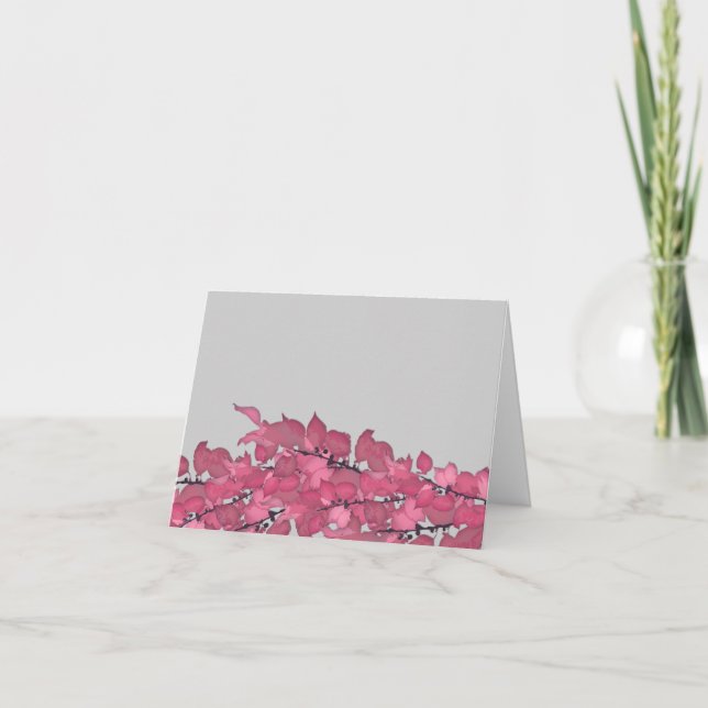 Mariage Merci Notes Cartes avec Feuilles (Devant)