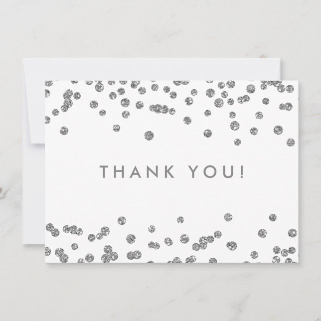 Mariage Merci Parties scintillant argent Confetti  (Devant)