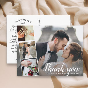 Mariage Merci Photo Collage 5x7 Carte postale