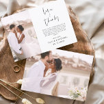Mariage Merci Photo Élégante Moderne<br><div class="desc">Cartes de Merci mariage qui ont une photo à l'avant et à l'arrière. Les cartes de remerciement contiennent une typographie de script moderne,  lettrée à la main,  qui sont élégantes,  simples et modernes à utiliser après la célébration du mariage.</div>