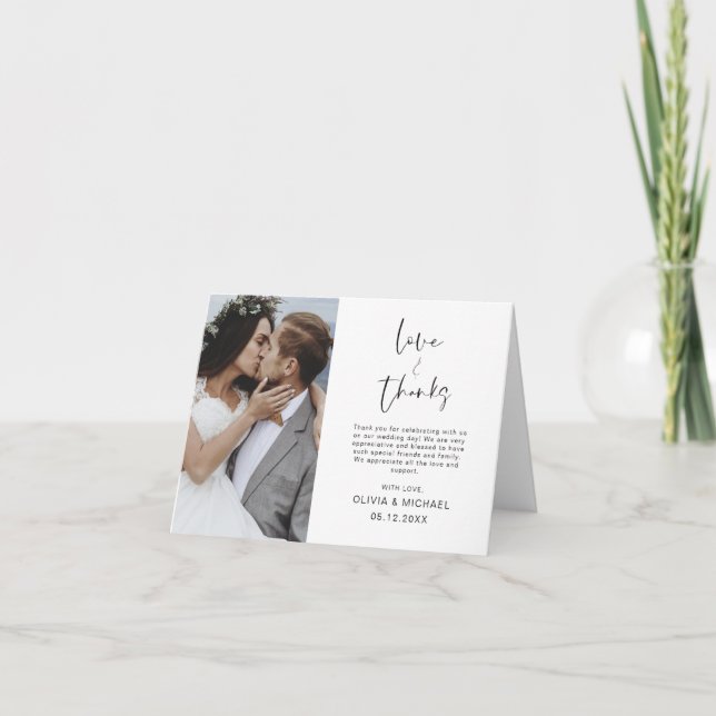 Mariage Merci Photo Élégante Moderne (Devant)
